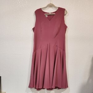 Jack Bryant 1920s Vintage Dusty Rose Pink Drop Waist Sleeveless  Dress